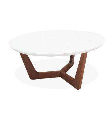 Mesa baja Concorde con tapa blanca