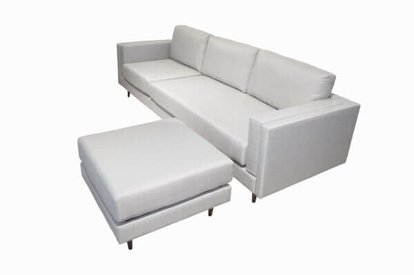 Sofa con banqueta Luxor Int Gris Plata 1