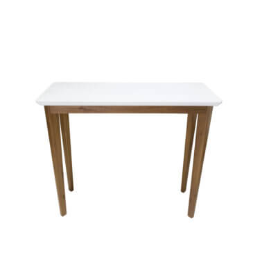 Mesa de arrime en madera y vidrio